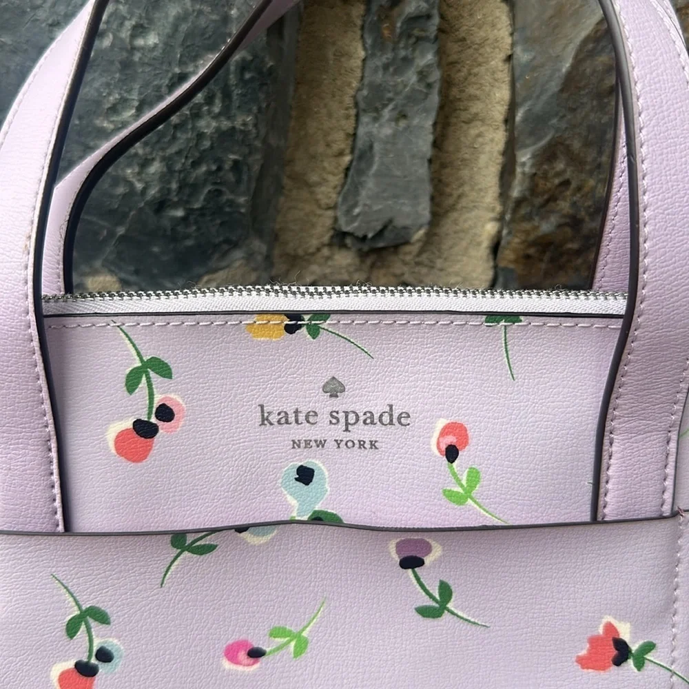 NWT Kate Spade Floral Pansy Toss Lilac Crossbody Satchel Bag